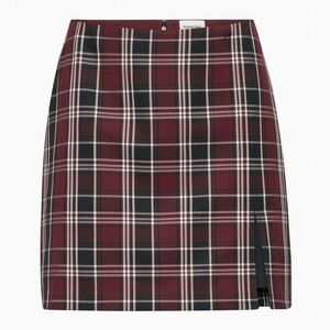 Sunday Best Burgundy and Black Mini Pencil Skirt with Slit Size 8